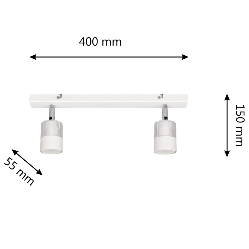 LED spotlampe TUBSSON 2xGU10/4,8W/230V hvid/skinnende krom