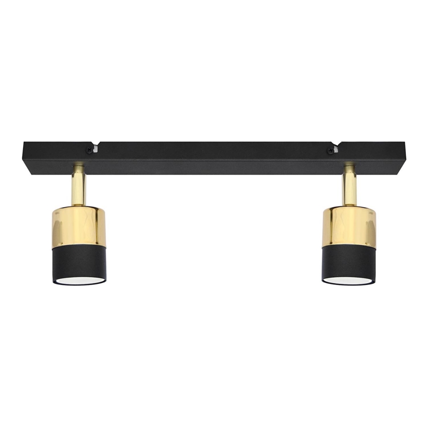 LED spotlampe TUBSSON 2xGU10/4,8W/230V sort/guldfarvet