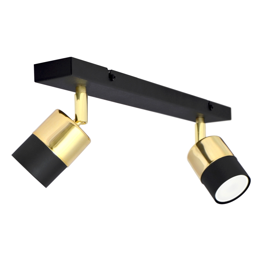 LED spotlampe TUBSSON 2xGU10/4,8W/230V sort/guldfarvet