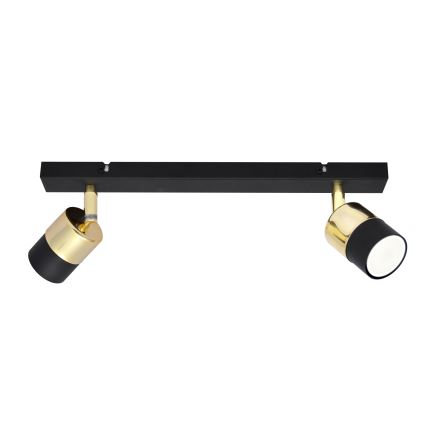 LED spotlampe TUBSSON 2xGU10/4,8W/230V sort/guldfarvet
