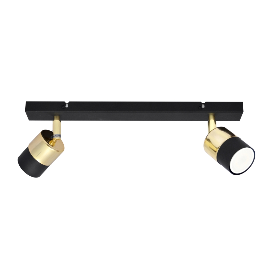 LED spotlampe TUBSSON 2xGU10/4,8W/230V sort/guldfarvet