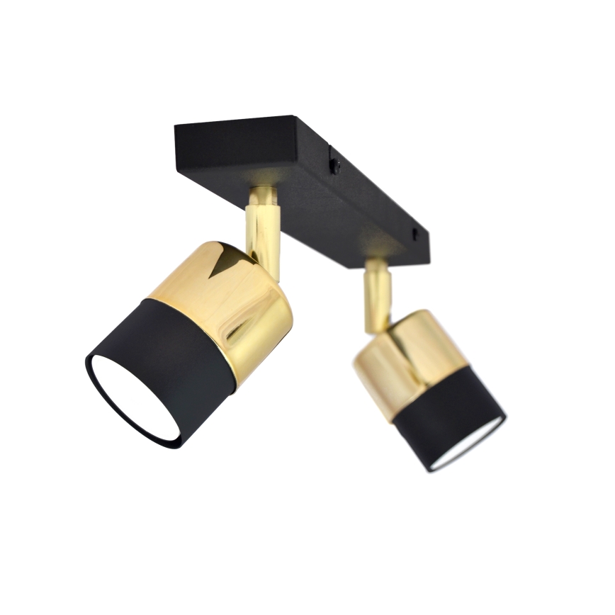 LED spotlampe TUBSSON 2xGU10/4,8W/230V sort/guldfarvet
