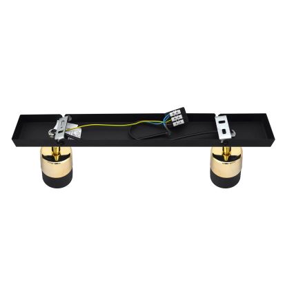 LED spotlampe TUBSSON 2xGU10/4,8W/230V sort/guldfarvet