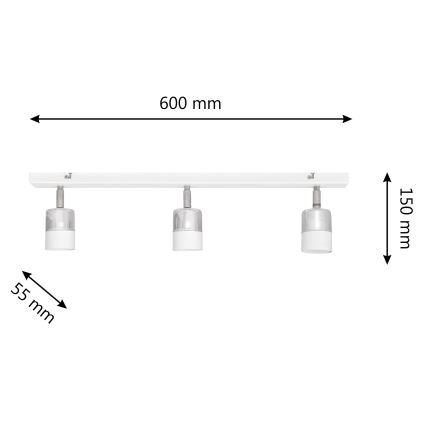LED spotlampe TUBSSON 3xGU10/4,8W/230V hvid/skinnende krom
