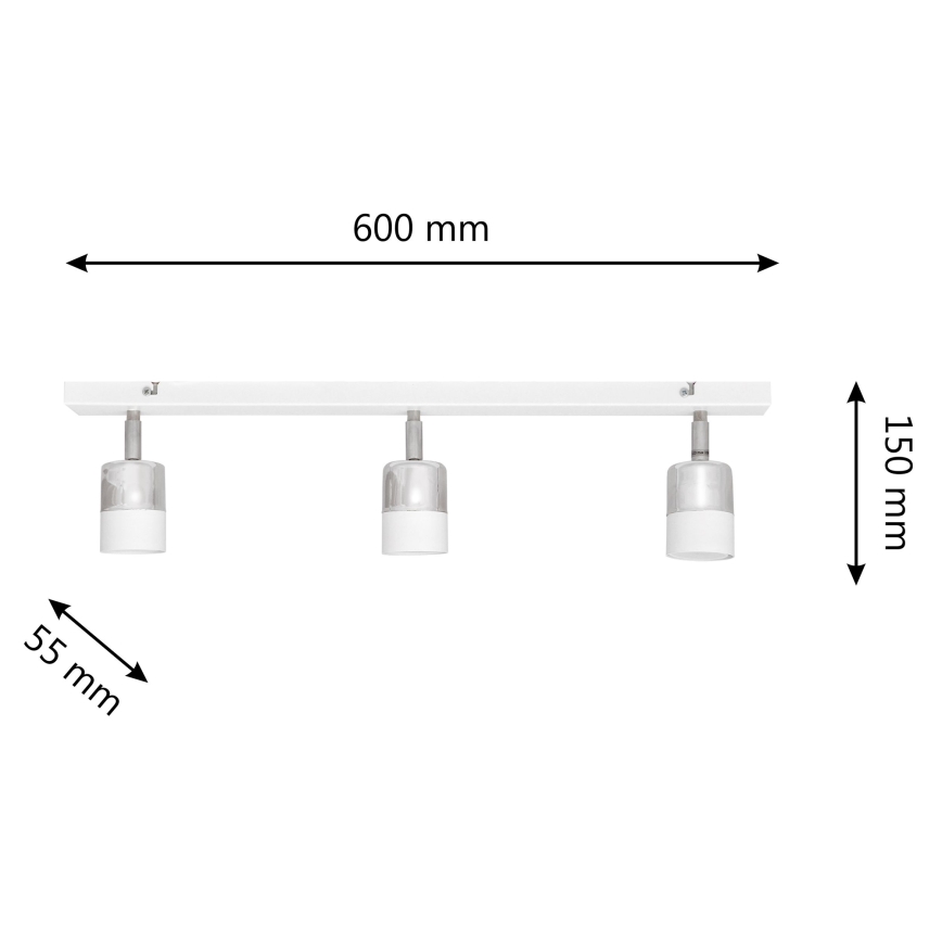 LED spotlampe TUBSSON 3xGU10/4,8W/230V hvid/skinnende krom