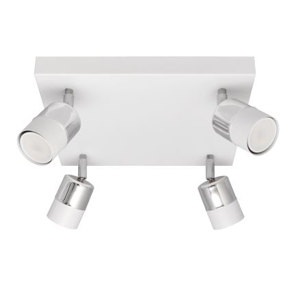 LED spotlampe TUBSSON 4xGU10/4,8W/230V hvid/skinnende krom