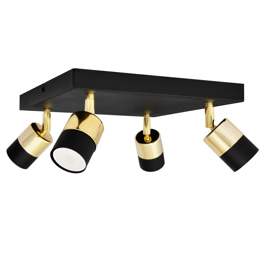 LED spotlampe TUBSSON 4xGU10/4,8W/230V sort/guldfarvet
