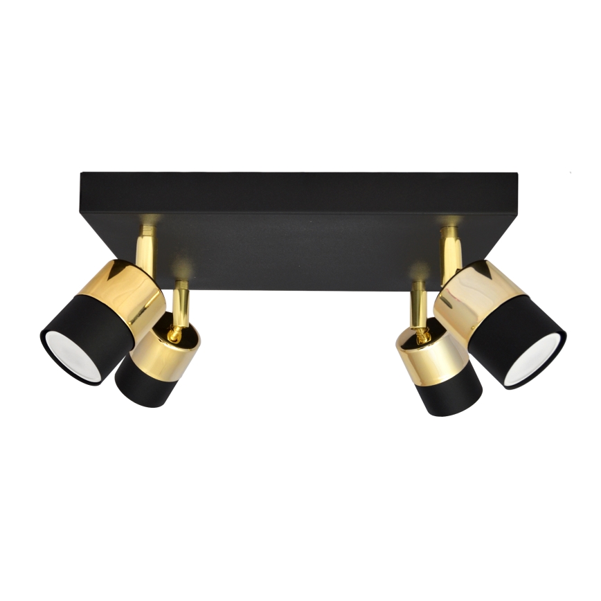 LED spotlampe TUBSSON 4xGU10/4,8W/230V sort/guldfarvet