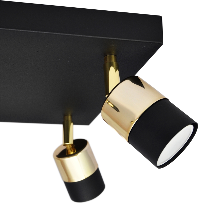 LED spotlampe TUBSSON 4xGU10/4,8W/230V sort/guldfarvet