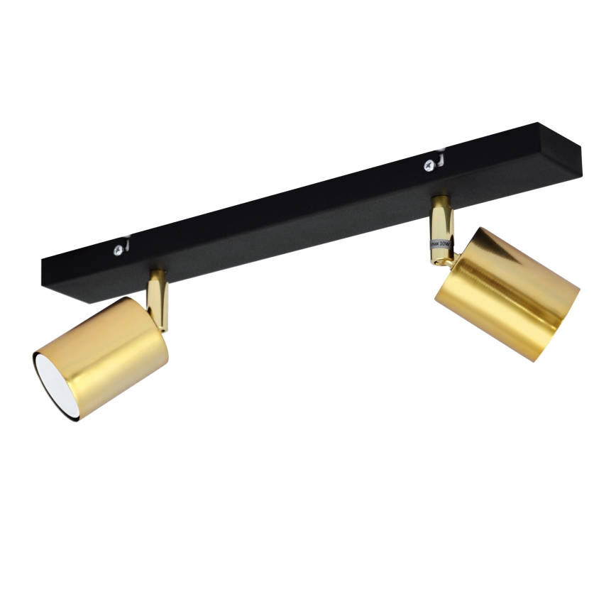 LED Spotlampe TUNE 2xGU10/4,8W/230V guldfarvet/sort
