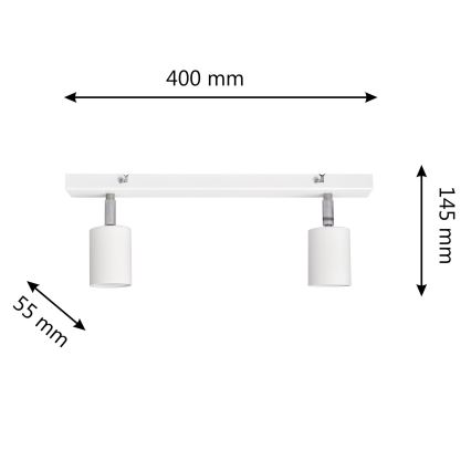 LED spotlampe TUNE 2xGU10/4,8W/230V hvid