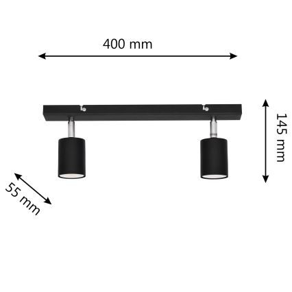 LED spotlampe TUNE 2xGU10/4,8W/230V sort
