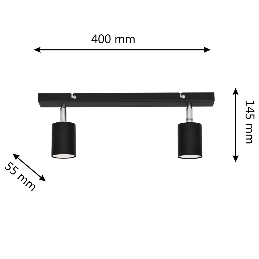 LED spotlampe TUNE 2xGU10/4,8W/230V sort
