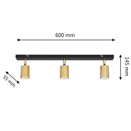 LED Spotlampe TUNE 3xGU10/4,8W/230V gylden/sort
