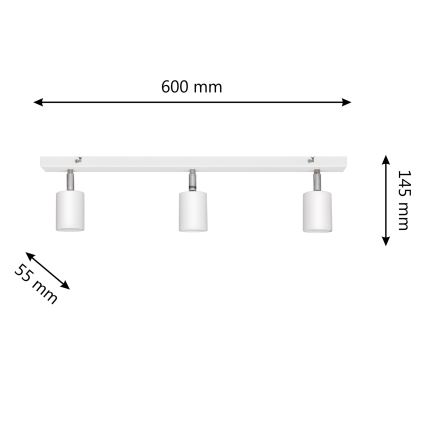 LED spotlampe TUNE 3xGU10/4,8W/230V hvid