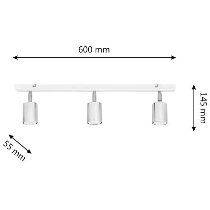 LED spotlampe TUNE 3xGU10/4,8W/230V mat krom/hvid