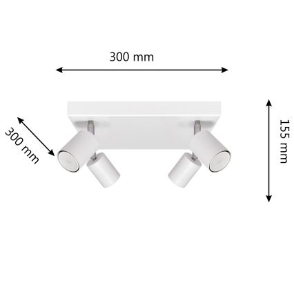 LED spotlampe TUNE 4xGU10/4,8W/230V hvid