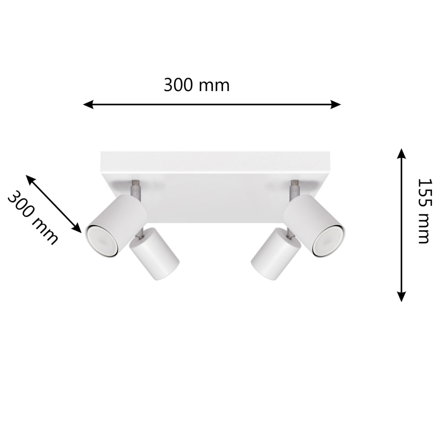 LED spotlampe TUNE 4xGU10/4,8W/230V hvid