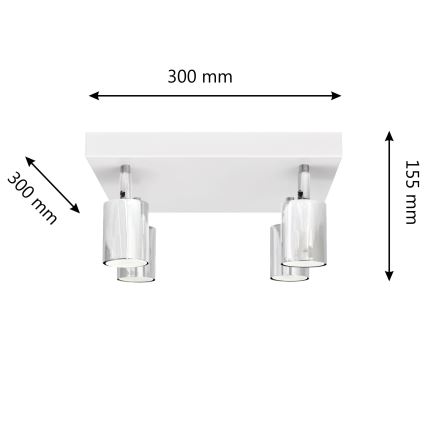 LED spotlampe TUNE 4xGU10/4,8W/230V mat krom/hvid