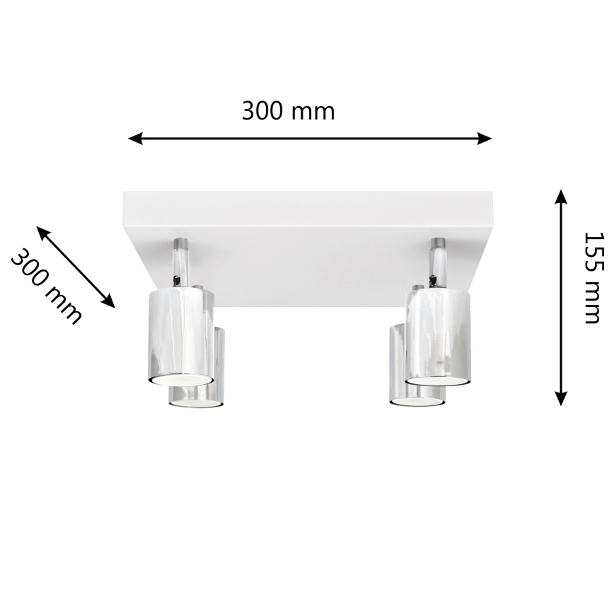 LED spotlampe TUNE 4xGU10/4,8W/230V mat krom/hvid