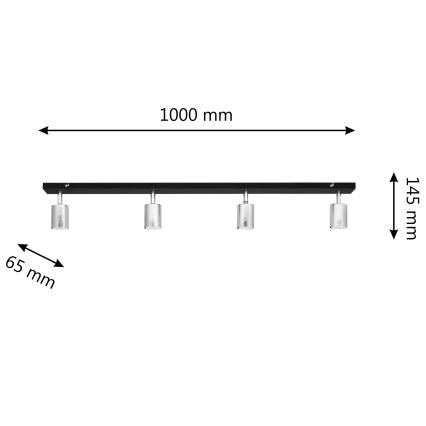 LED spotlampe TUNE 4xGU10/4,8W/230V mat krom/sort
