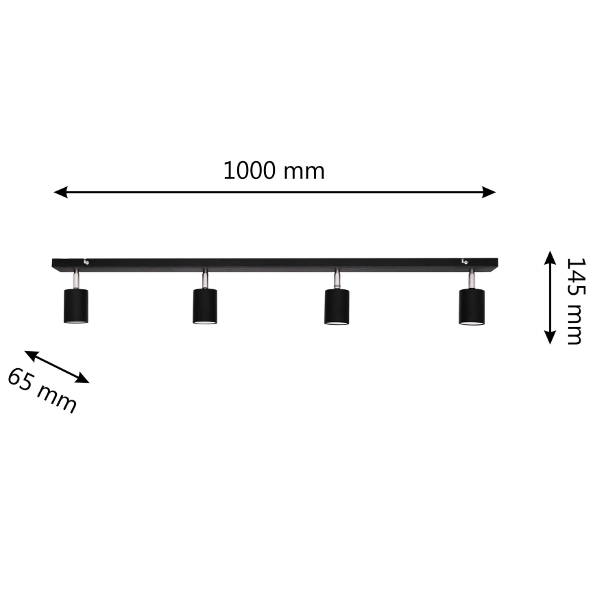 LED spotlampe TUNE 4xGU10/4,8W/230V sort