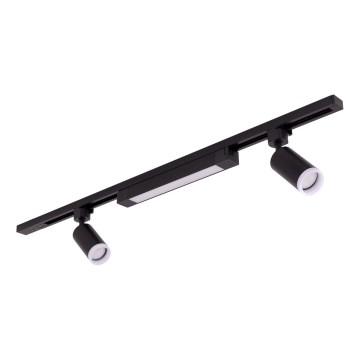 LED Spotlys i skinnesystem TRACER 2xGU10/10W/230V + LED/20W 1 m sort
