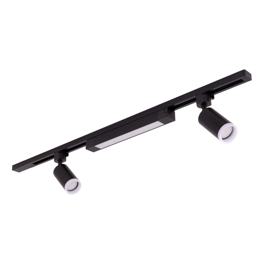 LED Spotlys i skinnesystem TRACER 2xGU10/10W/230V + LED/20W 1 m sort