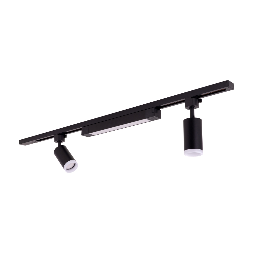 LED Spotlys i skinnesystem TRACER 2xGU10/10W/230V + LED/20W 1 m sort