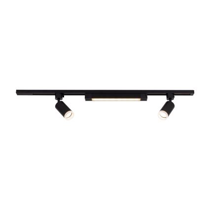 LED Spotlys i skinnesystem TRACER 2xGU10/10W/230V + LED/20W 1 m sort