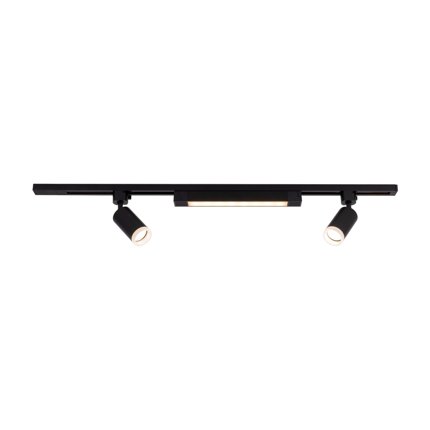 LED Spotlys i skinnesystem TRACER 2xGU10/10W/230V + LED/20W 1 m sort