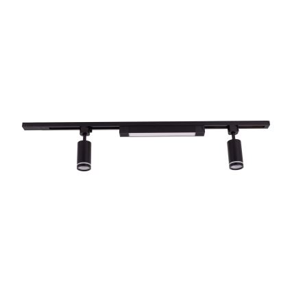 LED Spotlys i skinnesystem TRACER 2xGU10/10W/230V + LED/20W 1 m sort