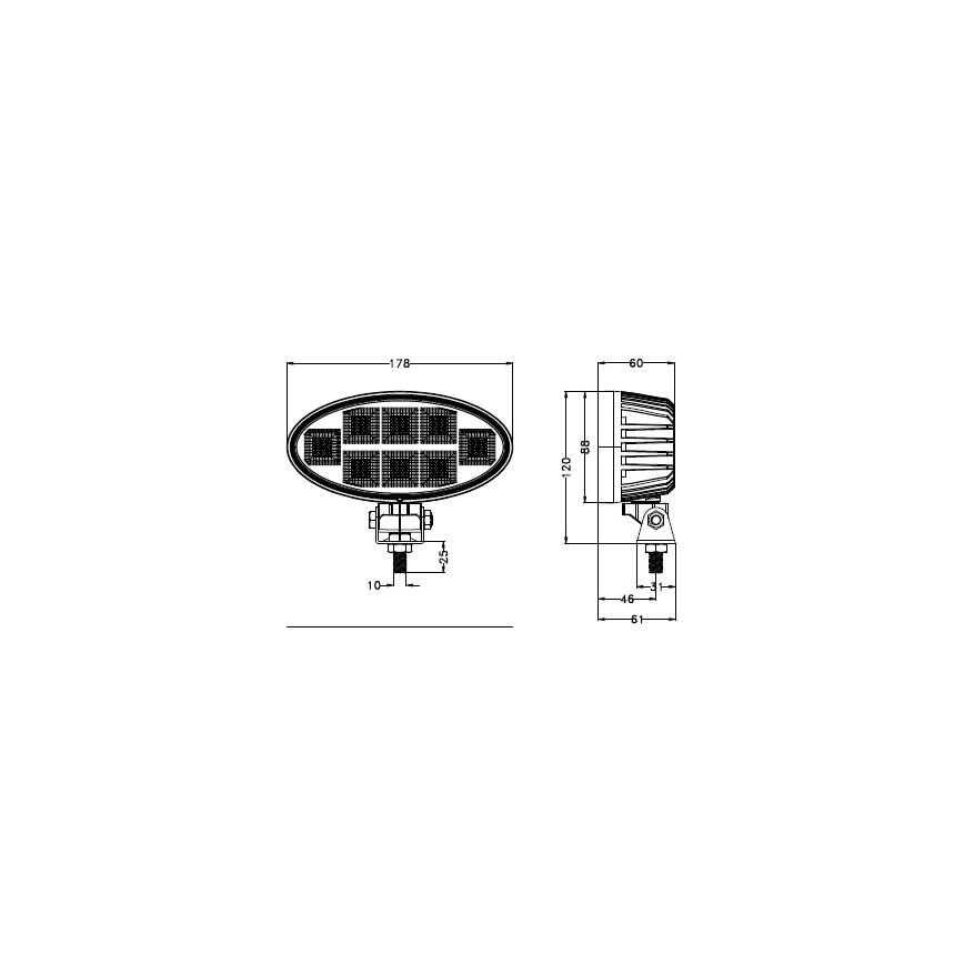 LED Spotlys til bil BLACK LED/160W/10-30V IP69 5700K oval
