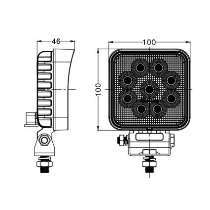 LED Spotlys til bil BLACK LED/36W/10-30V IP69 5700K kantet