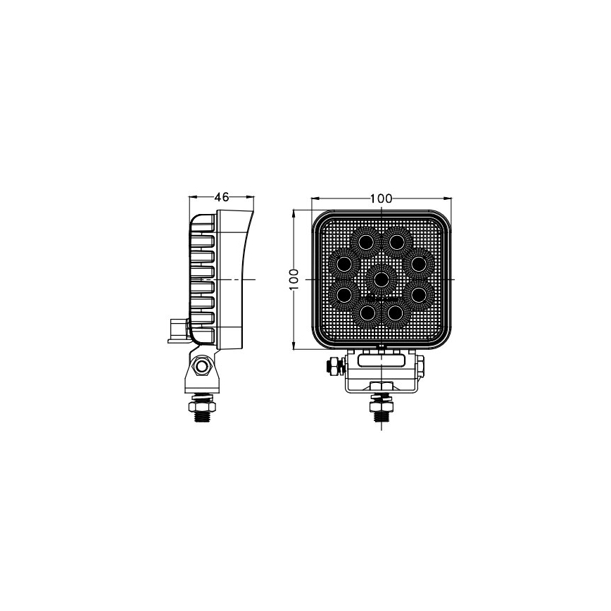 LED Spotlys til bil BLACK LED/36W/10-30V IP69 5700K kantet