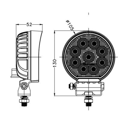 LED Spotlys til bil BLACK LED/36W/10-30V IP69 5700K rund