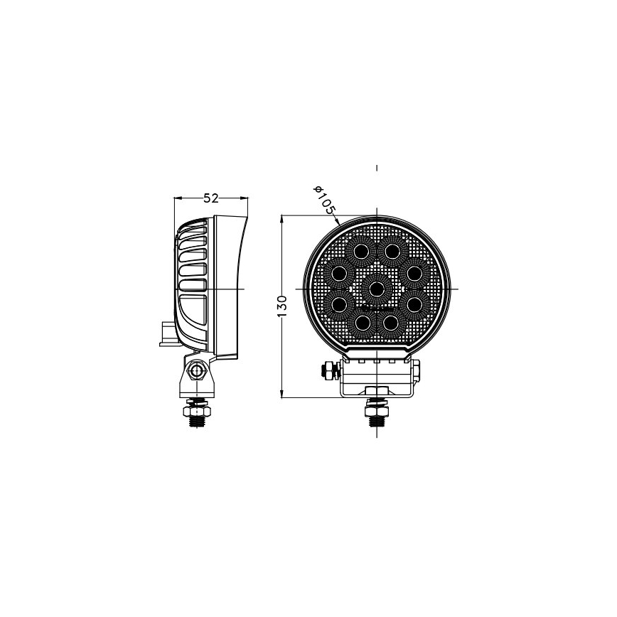 LED Spotlys til bil BLACK LED/36W/10-30V IP69 5700K rund