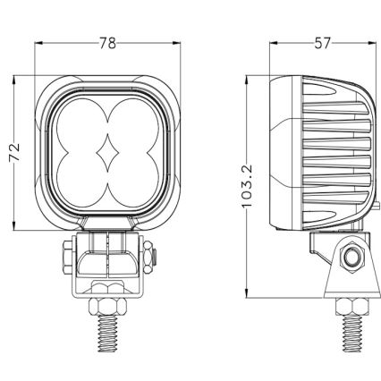 LED Spotlys til bil BLACK LED/40W/10-30V IP69 5700K kantet