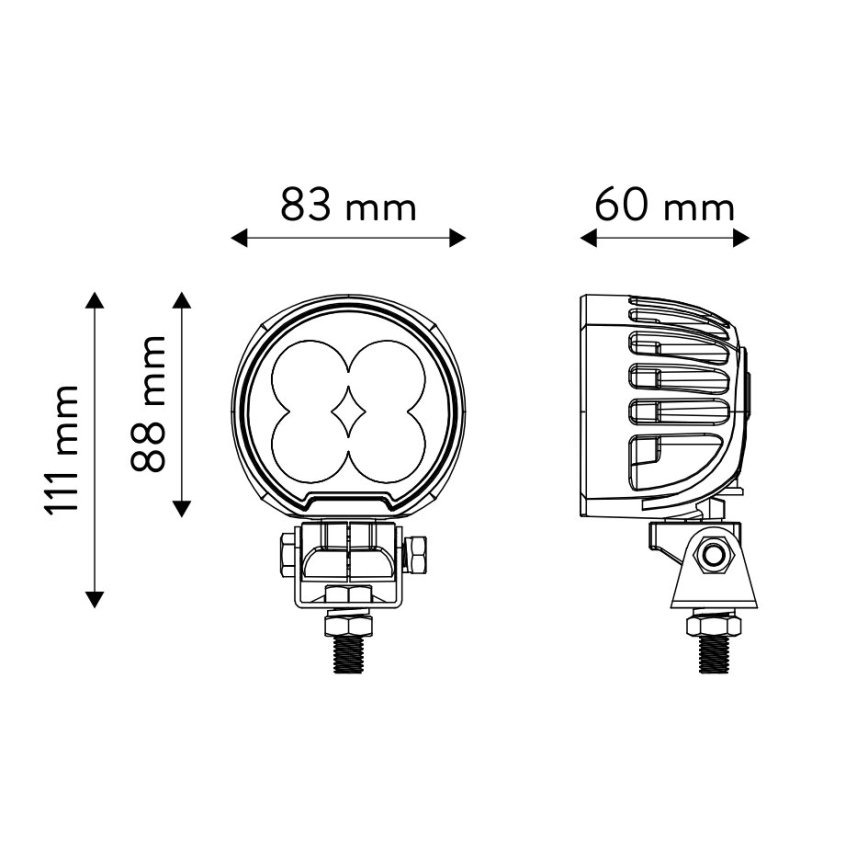 LED Spotlys til bil BLACK LED/40W/10-30V IP69 5700K rund