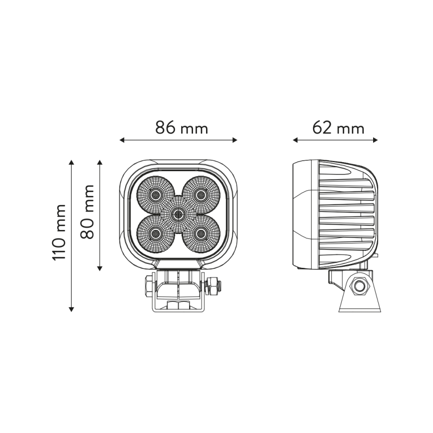 LED Spotlys til bil BLACK LED/50W/10-30V IP69 5700K kantet