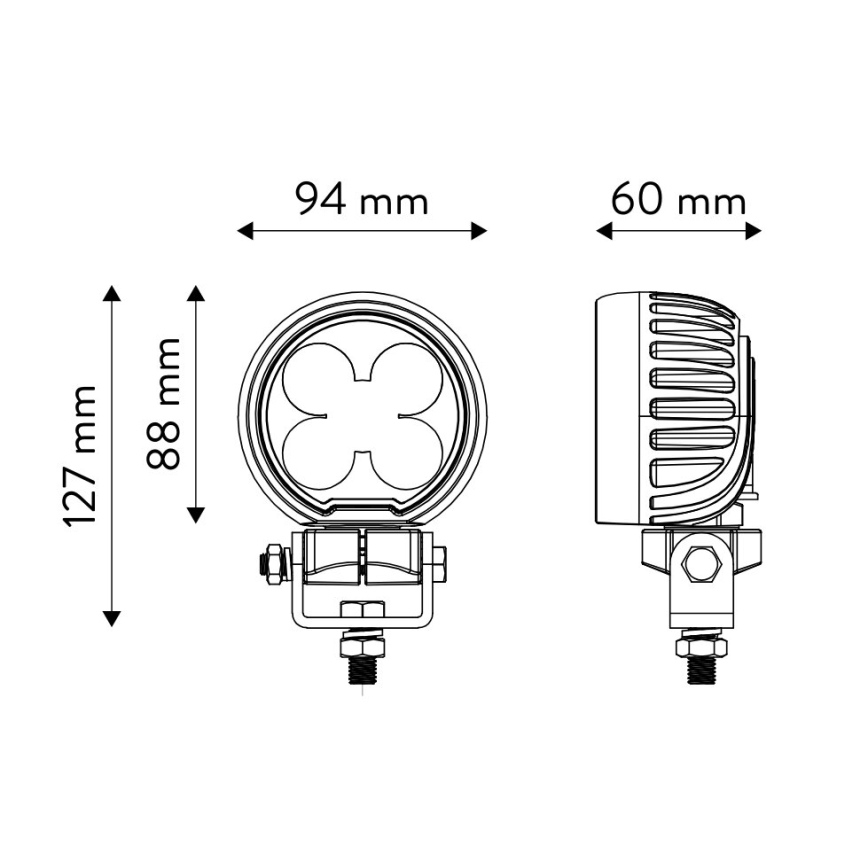 LED Spotlys til bil BLACK LED/50W/10-30V IP69 5700K rund