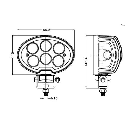 LED Spotlys til bil BLACK LED/60W/10-30V IP69 5700K oval