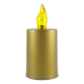 LED stearinlys LED/2xAA varm hvid 10,8 cm guldfarvet