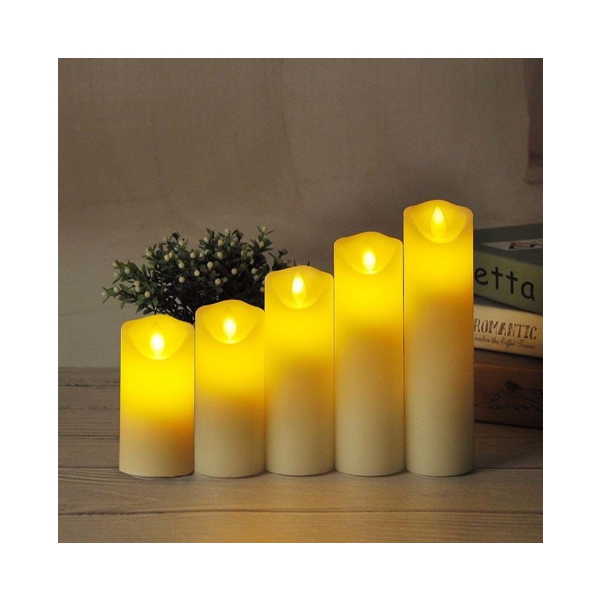 LED stearinlys LED/2xAA varm hvid 12,5 cm