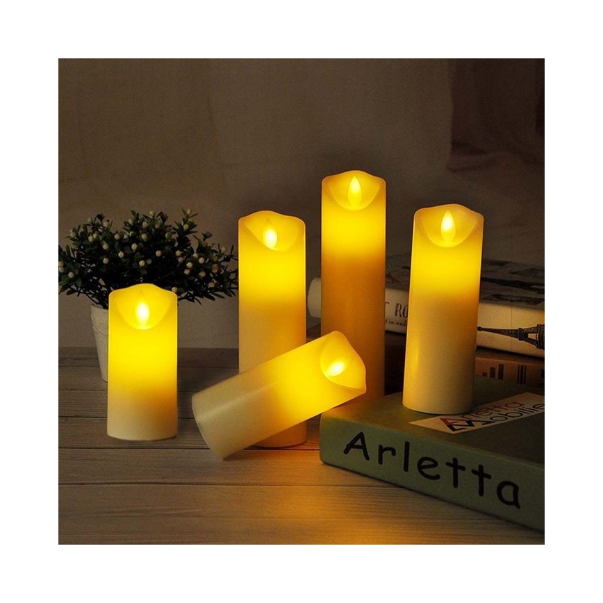 LED stearinlys LED/2xAA varm hvid 12,5 cm