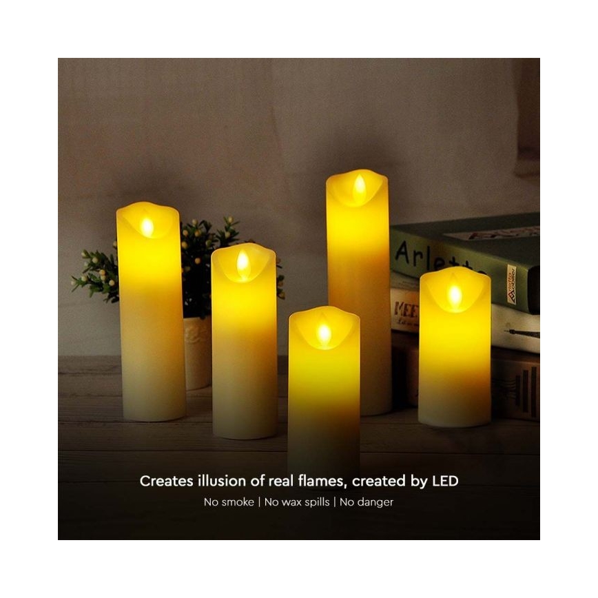 LED stearinlys LED/2xAA varm hvid 12,5 cm