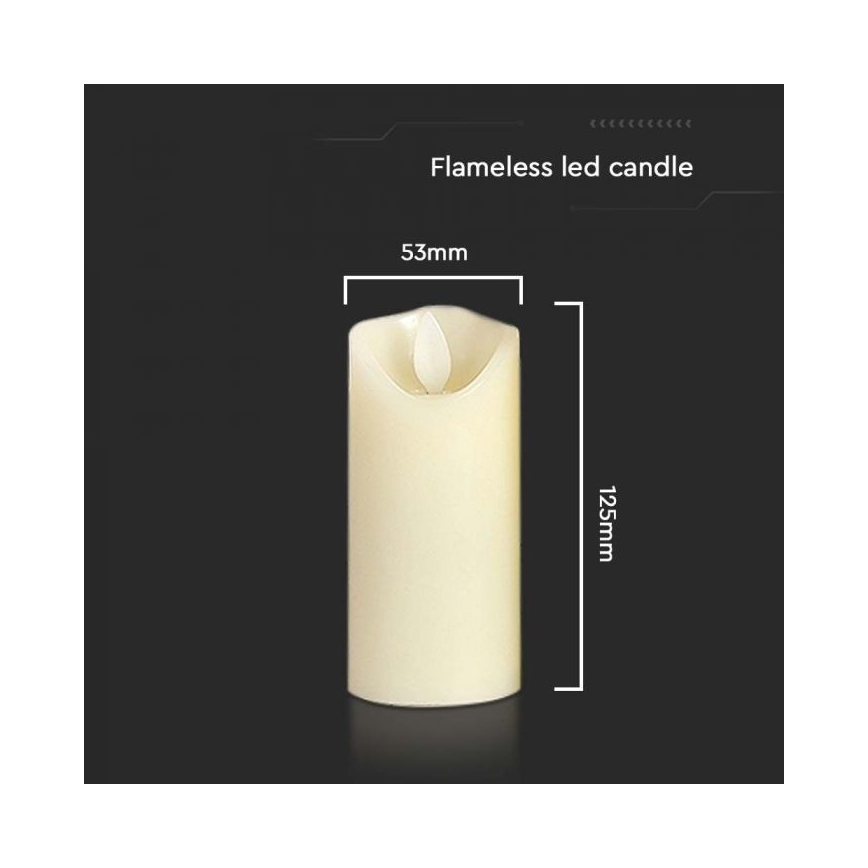 LED stearinlys LED/2xAA varm hvid 12,5 cm