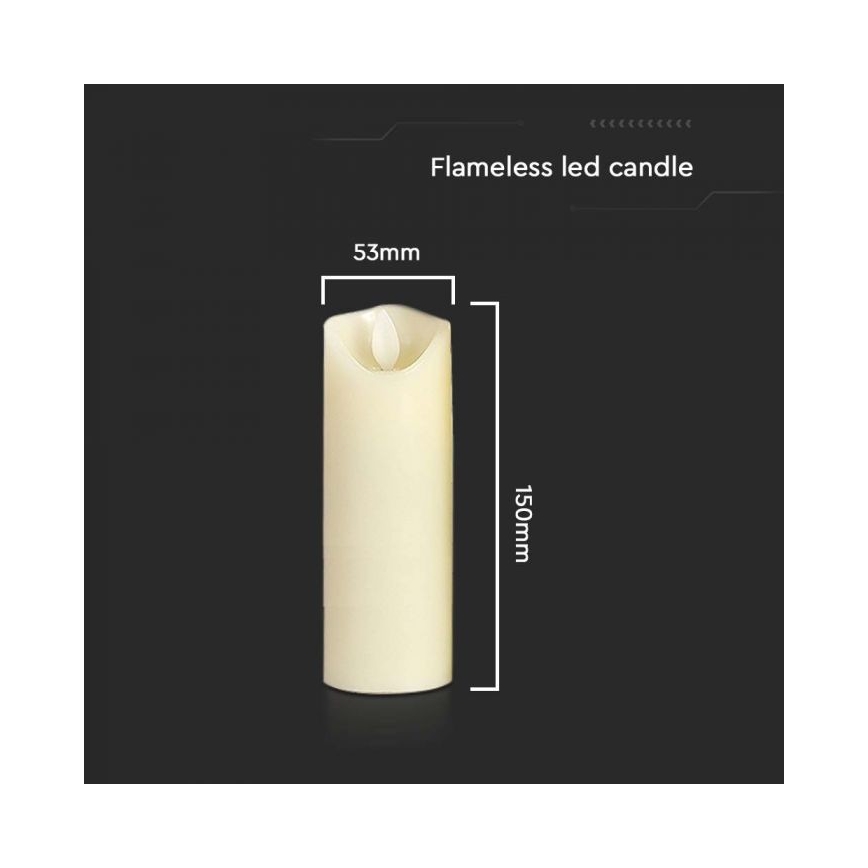 LED stearinlys LED/2xAA varm hvid 15 cm