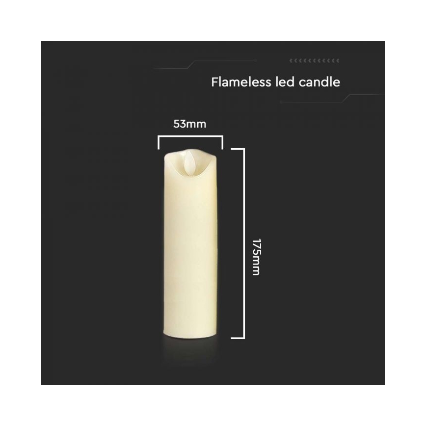 LED stearinlys LED/2xAA varm hvid 17,5 cm