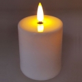 LED stearinlys LED/2xAA varm hvid 9 cm hvid